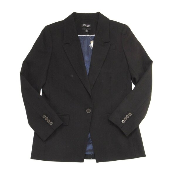 NWT J.Crew Willa Blazer in Black Italian City Wool Jacket 4 $288 - Picture 2 of 6